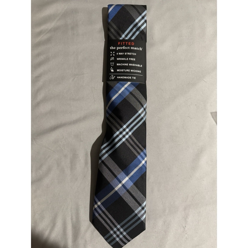 Bergamo New York Neck Tie 3 inch Blue & Black‎ NWT #317